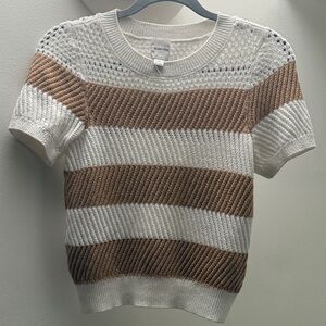Maeve Anthropologie knitted  Ivory and Beige Women's top